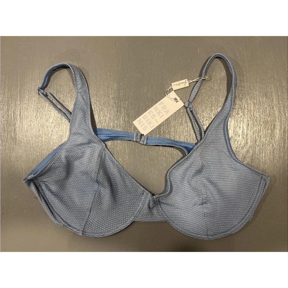 NWT Frankies Bikinis XL Grotto Lagoon Wired Bikini Top NEW